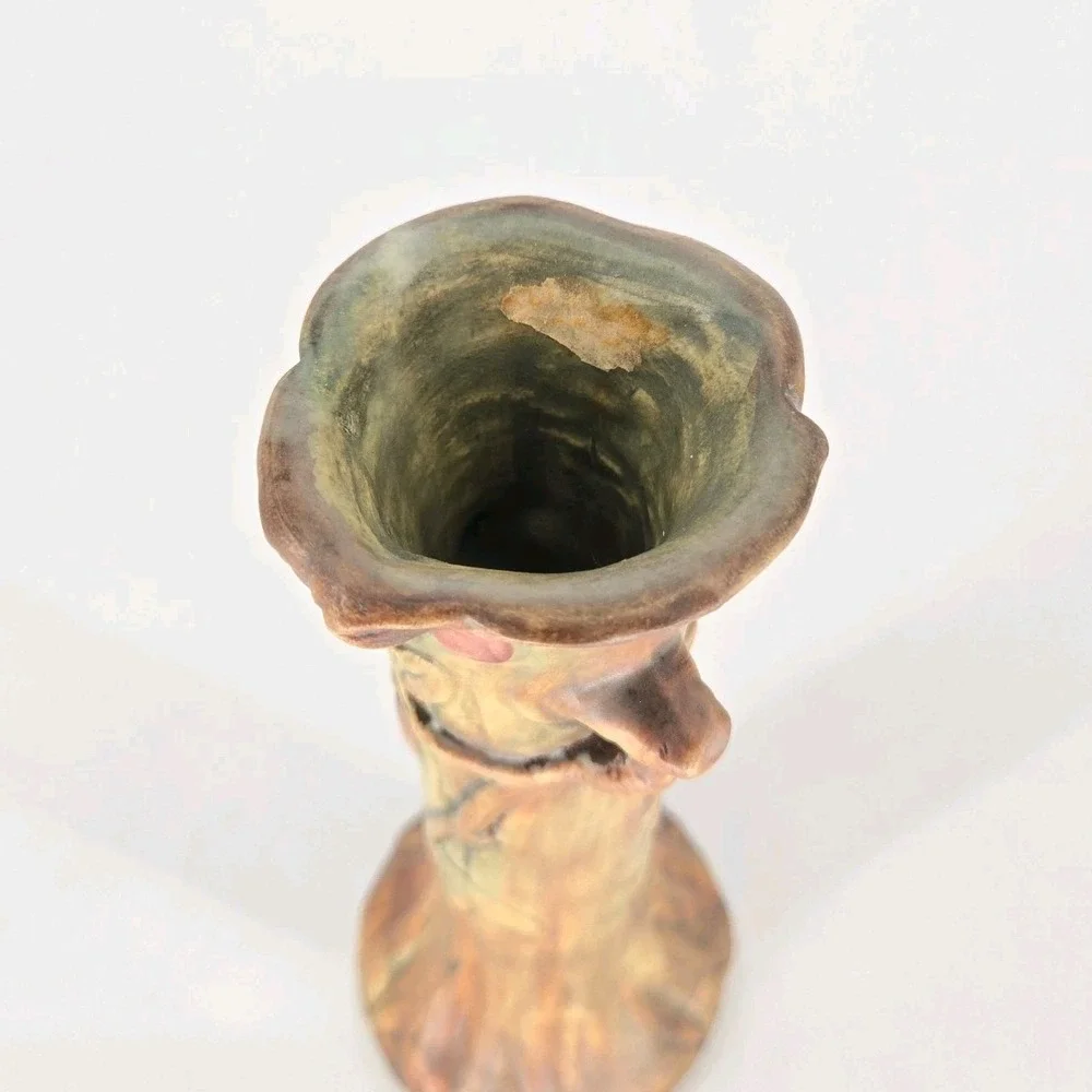 Vintage Weller Pottery Woodcraft Apple Tree Bud Vase 1920s Art Nouveau Faux Bois